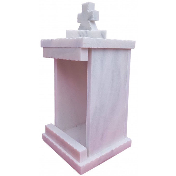 Felinar funerar din marmura alba 40*18*18 cm